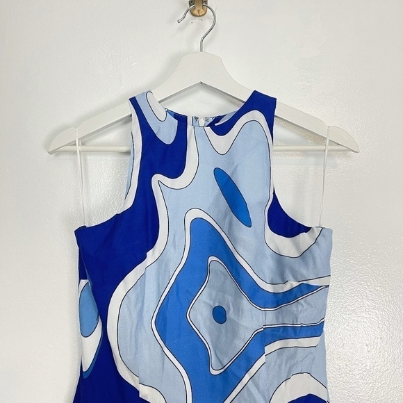 SARA BATTAGLIA Abstract Tank Dress in Blue Size IT 40 // US 4 - Picture 5 of 12